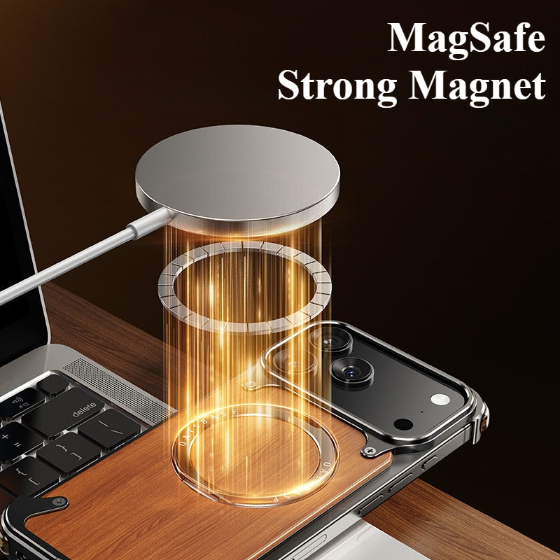 Natural Wood MagSafe Stand Case