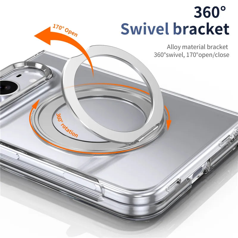Clear Magnetic Ring Stand Case for iPhone Ultra