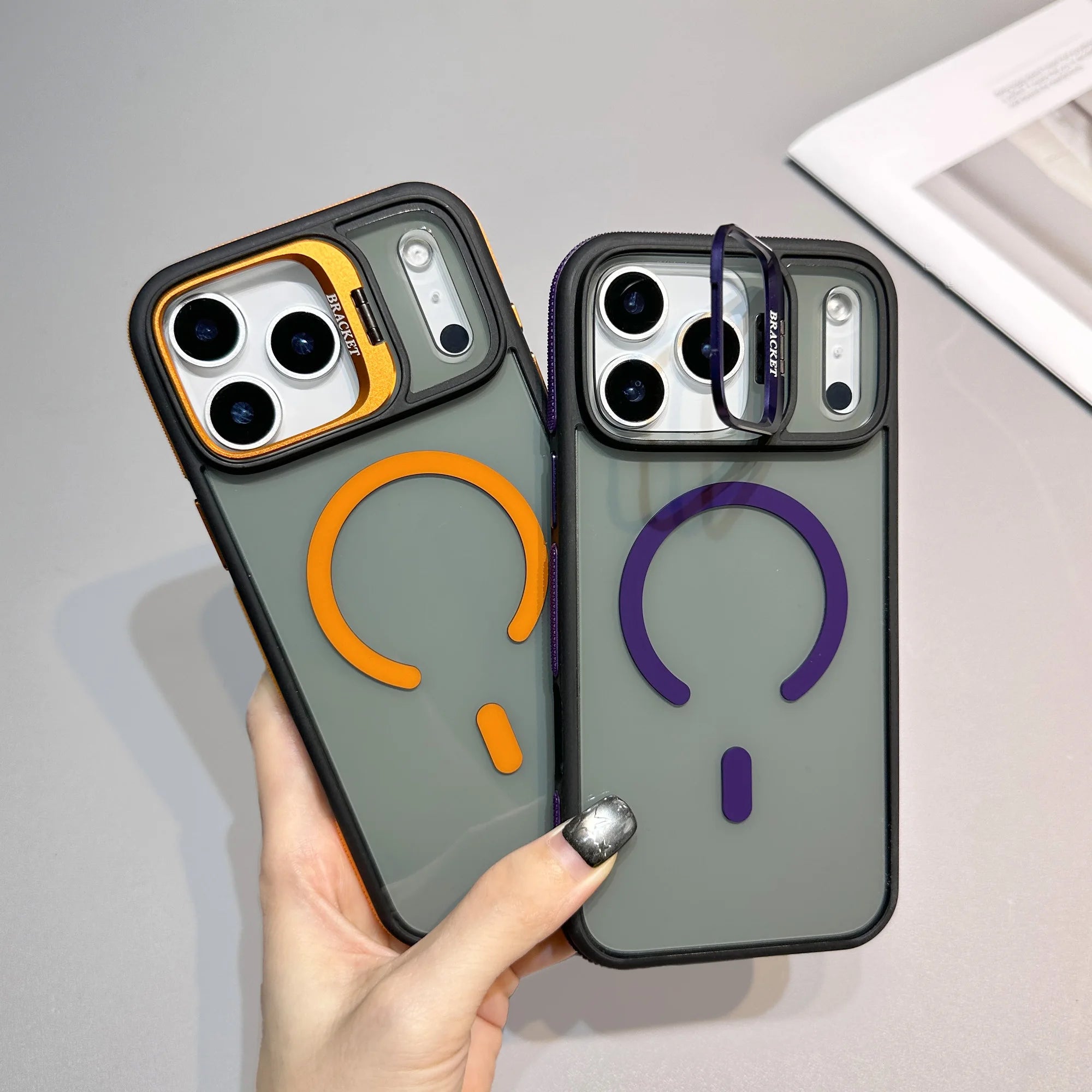 Magnetic Armor Kickstand Case for iPhone