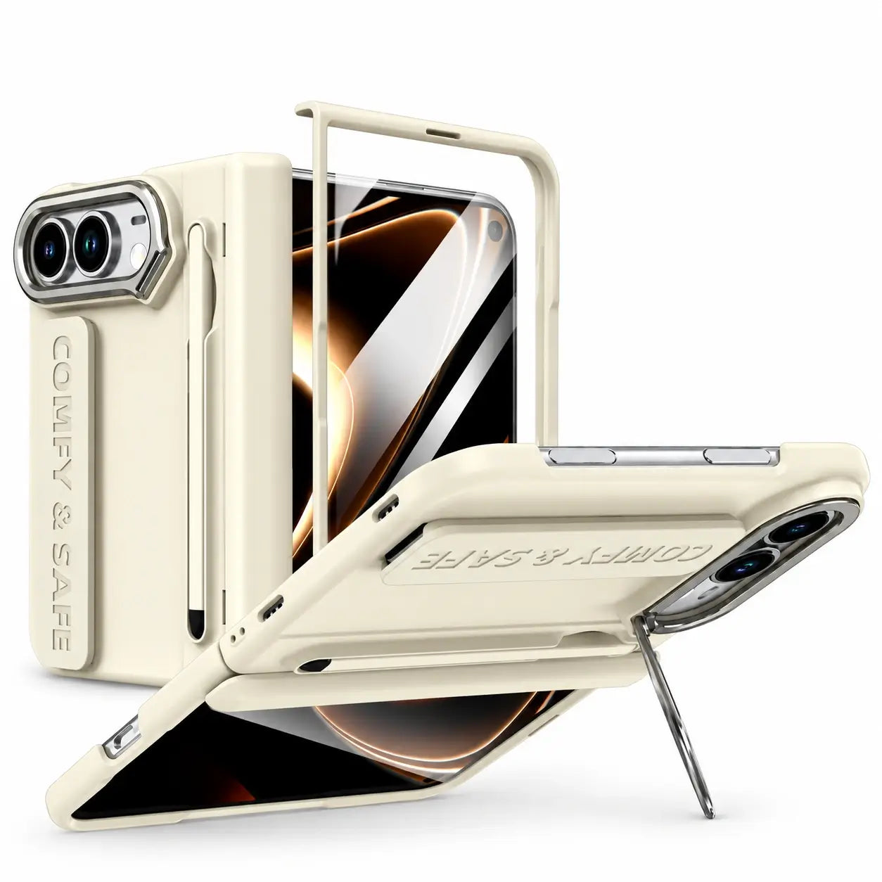 Hinge Protection Kickstand Case with Stylus for iPhone Ultra