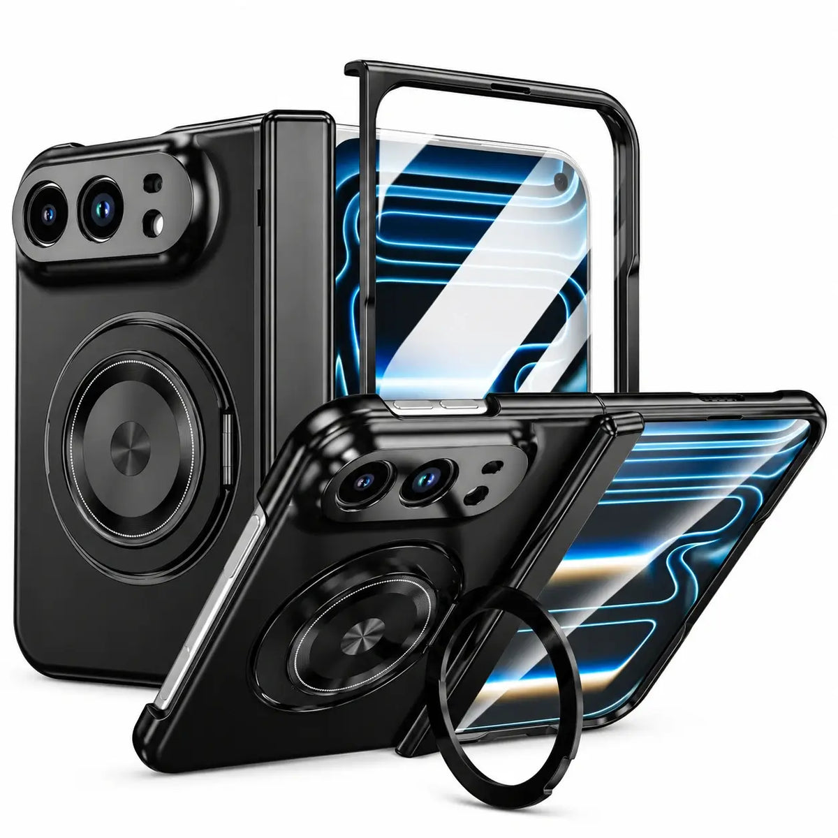 Magnetic Ring Stand Case with Screen Protector for iPhone Ultra