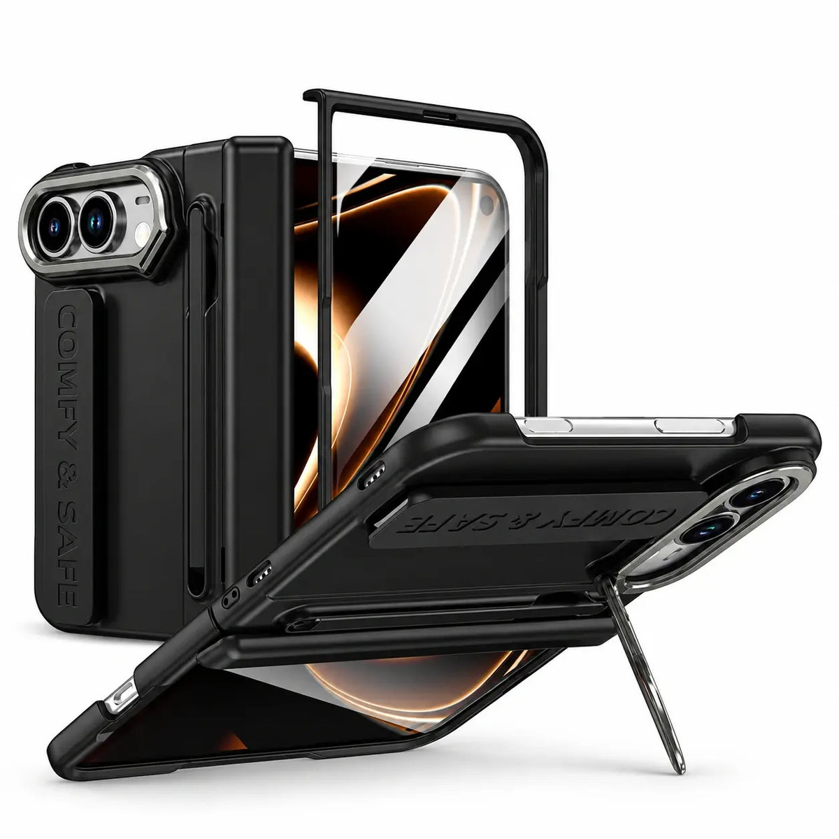 Hinge Protection Kickstand Case with Stylus for iPhone Ultra