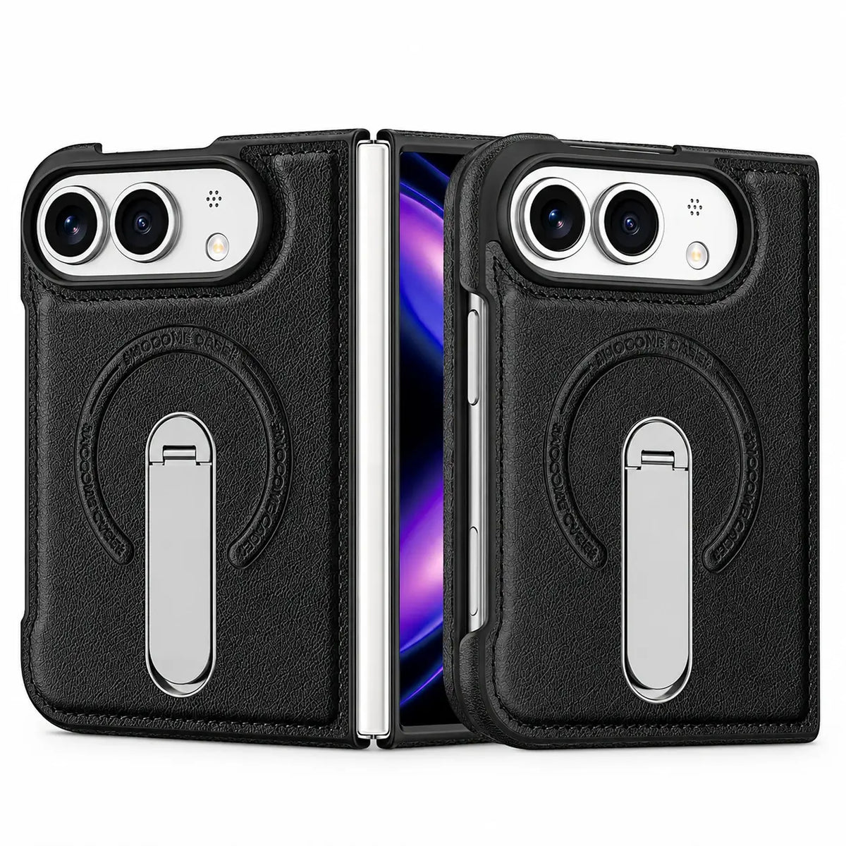 Luxury Leather Magnetic Ring Stand Case for iPhone Ultra