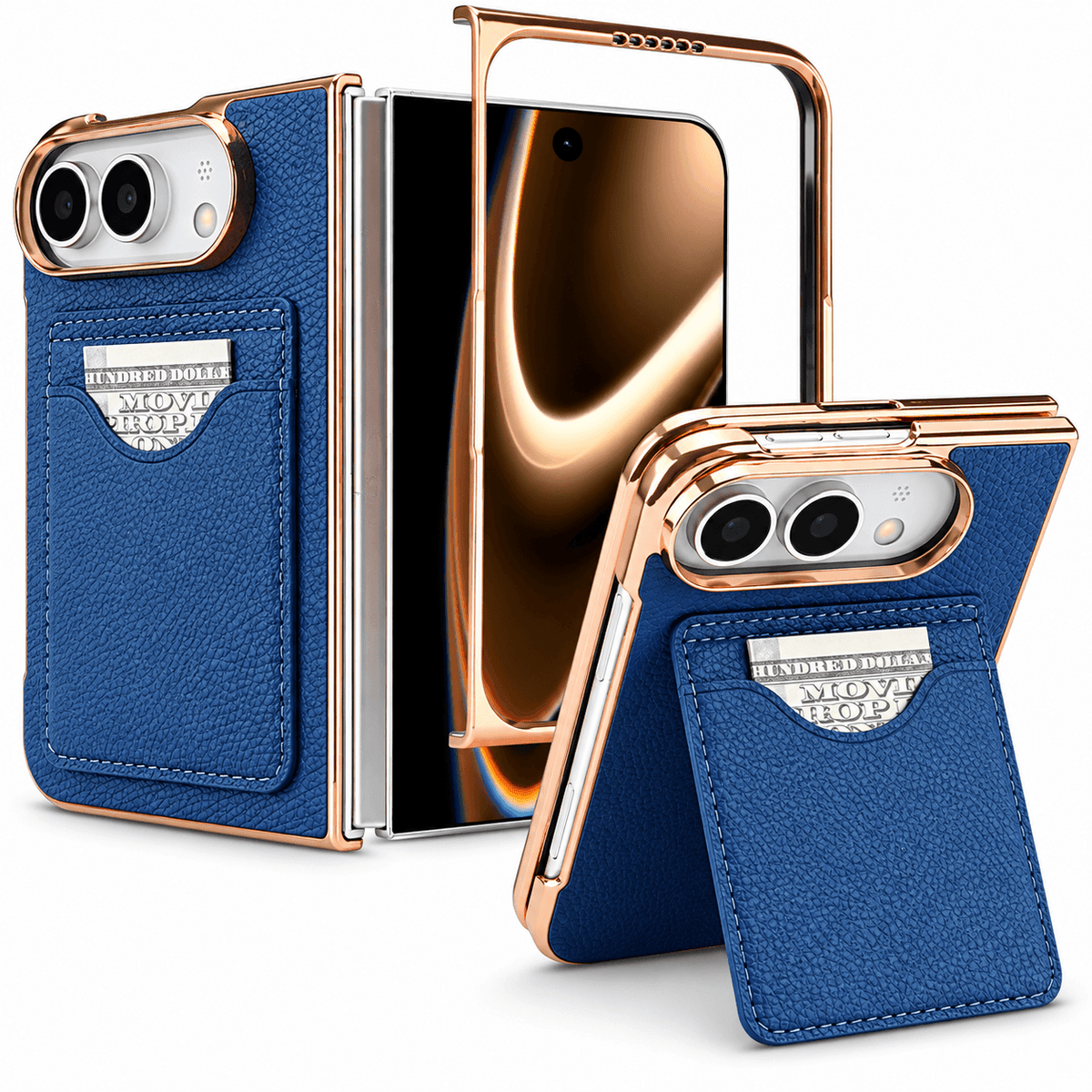 Premium Leather Wallet Kickstand Case for iPhone Ultra