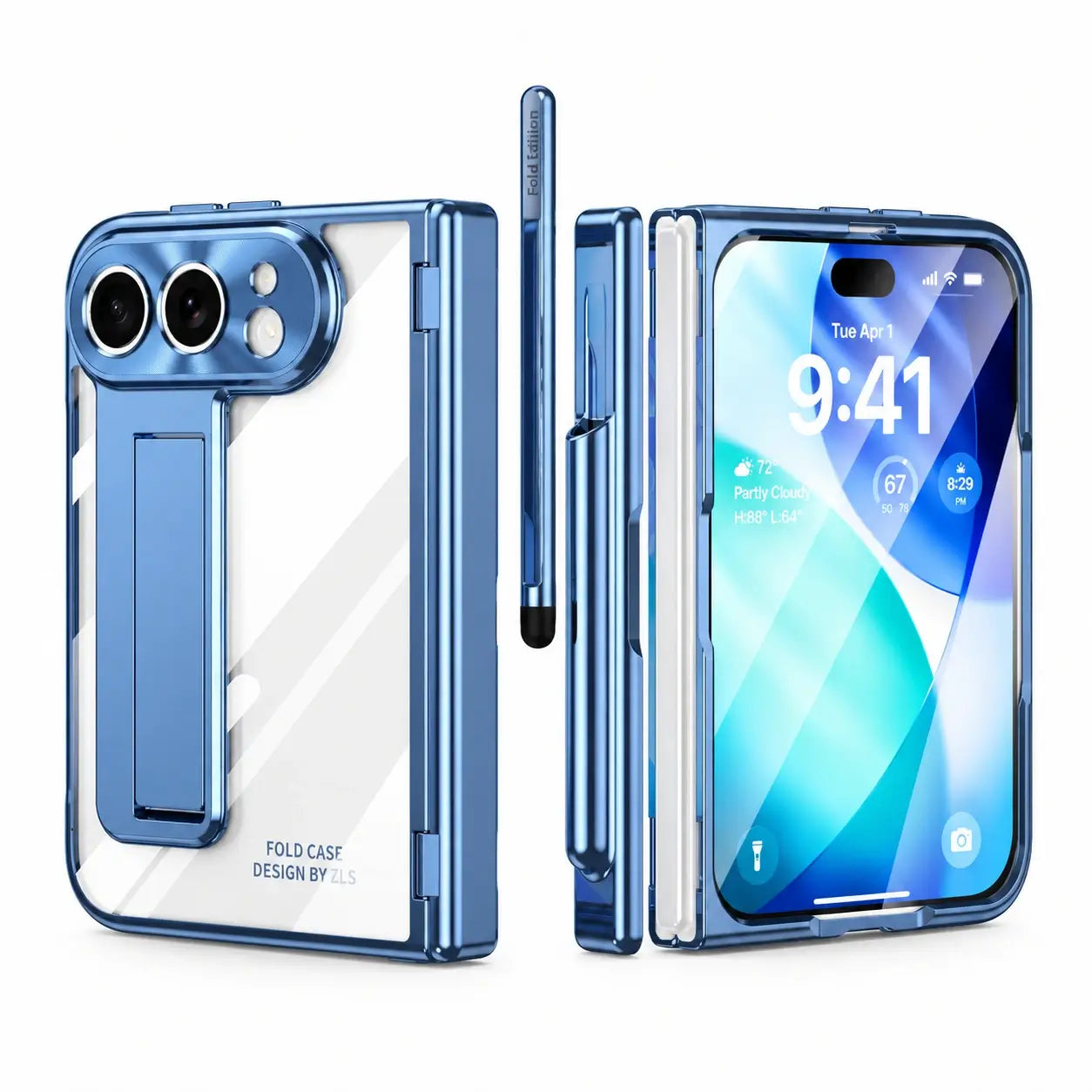 Clear Kickstand Case With Pen Slot for iPhone Ultra
