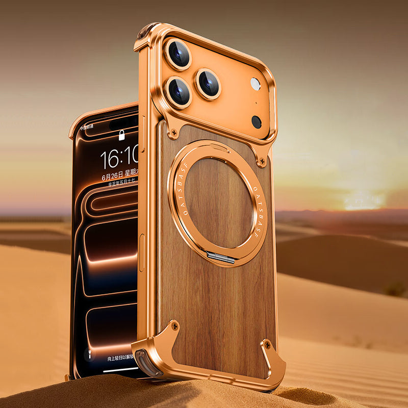 Natural Wood MagSafe Stand Case
