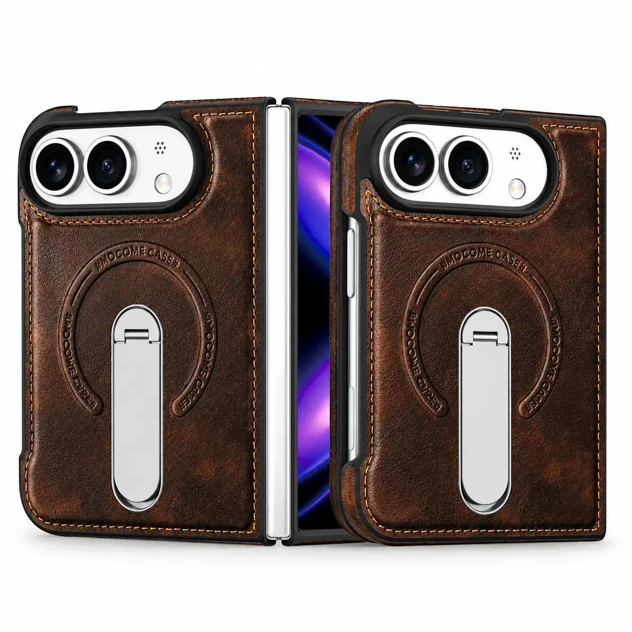Luxury Leather Magnetic Ring Stand Case for iPhone Ultra