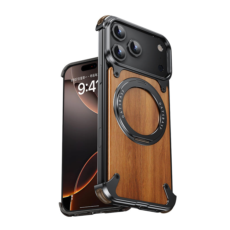 Natural Wood MagSafe Stand Case
