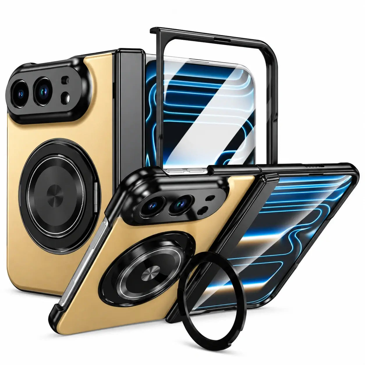 Magnetic Ring Stand Case with Screen Protector for iPhone Ultra