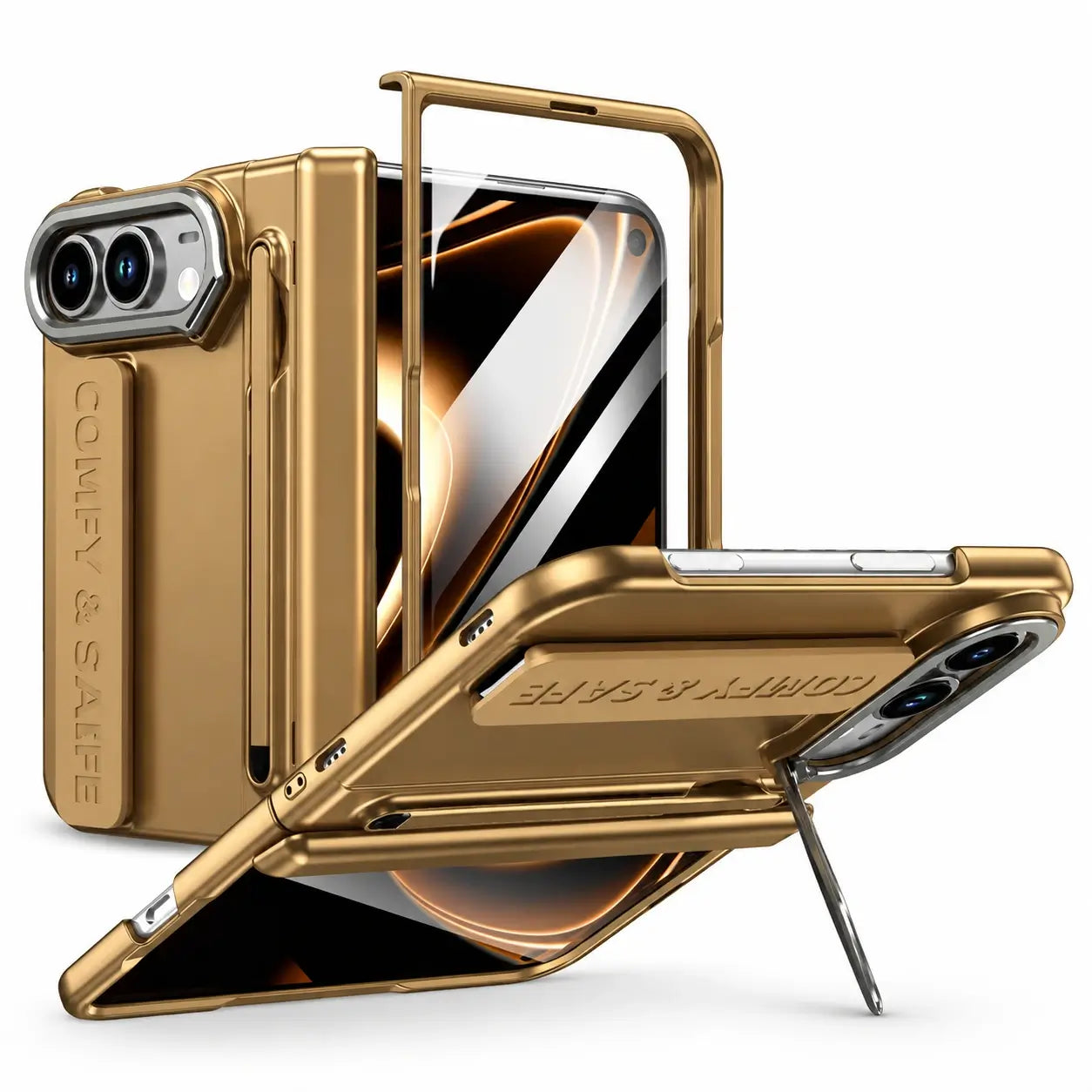 Hinge Protection Kickstand Case with Stylus for iPhone Ultra
