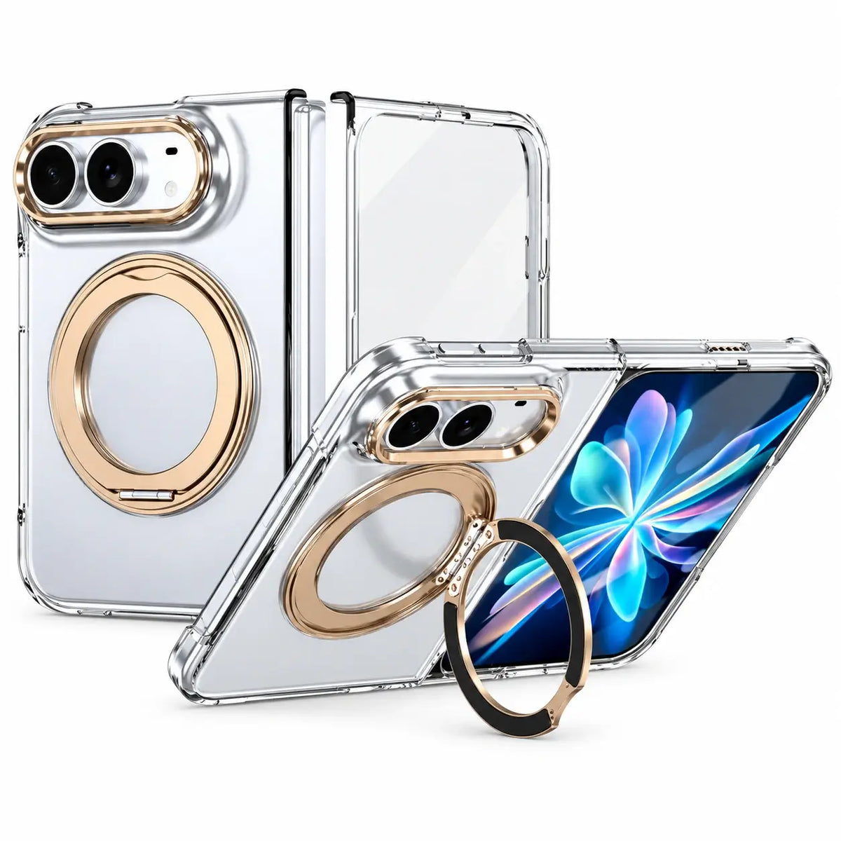 Clear Magnetic Ring Stand Case for iPhone Ultra