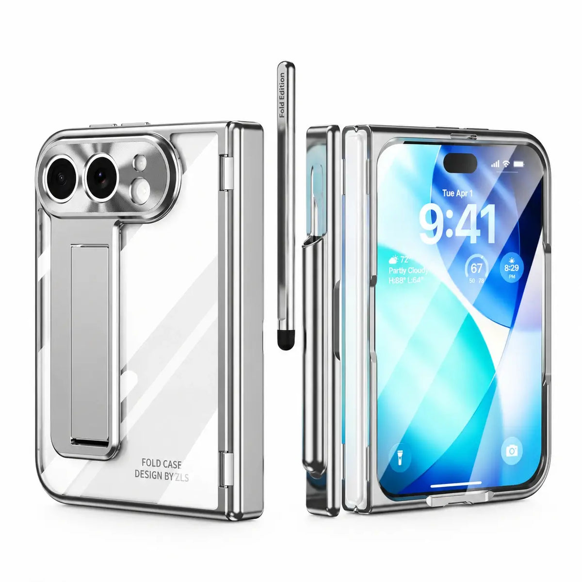 Clear Kickstand Case With Pen Slot for iPhone Ultra
