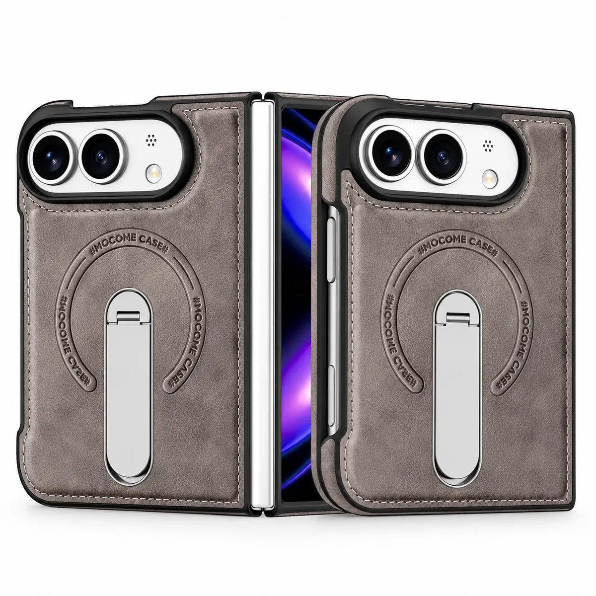 Luxury Leather Magnetic Ring Stand Case for iPhone Ultra