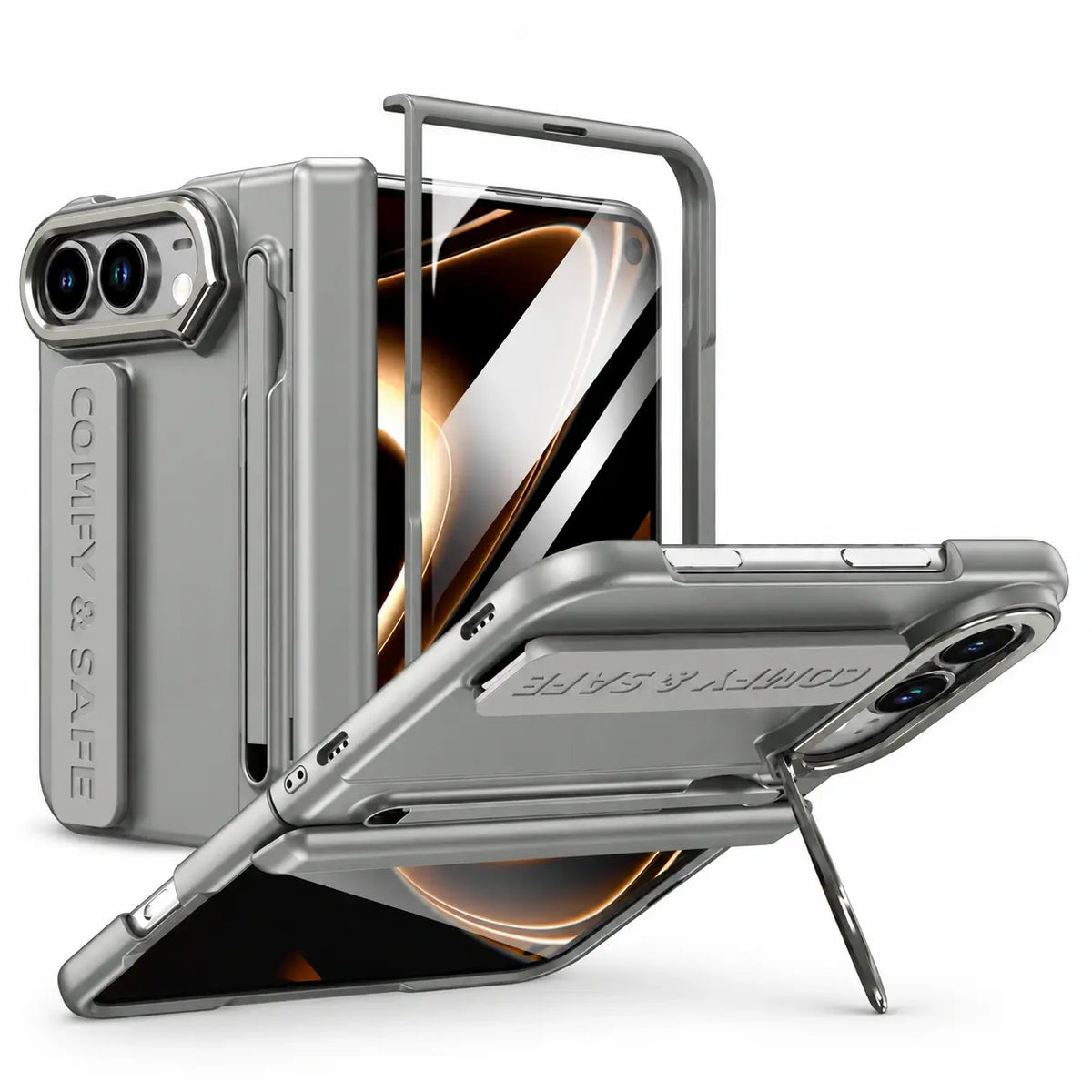 Hinge Protection Kickstand Case with Stylus for iPhone Ultra