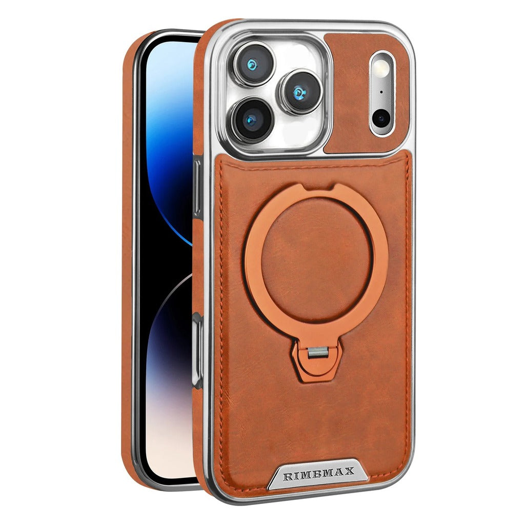 Luxury Leather Magnetic Ring Stand Case