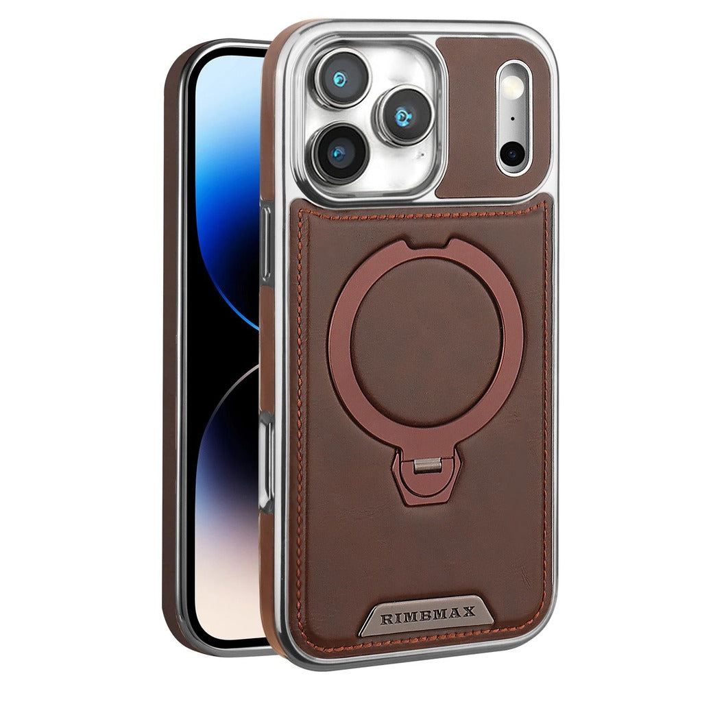 Luxury Leather Magnetic Ring Stand Case
