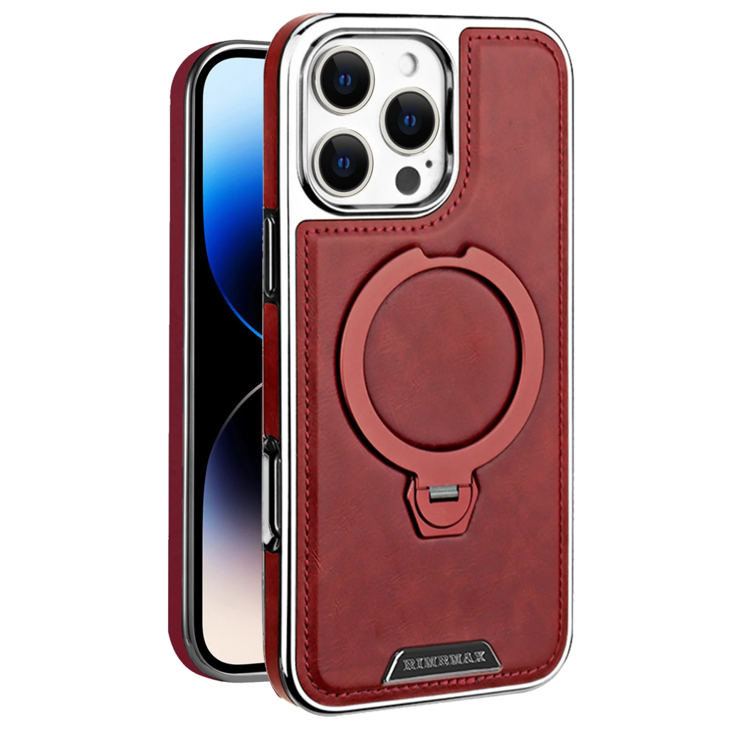 Luxury Leather Magnetic Ring Stand Case