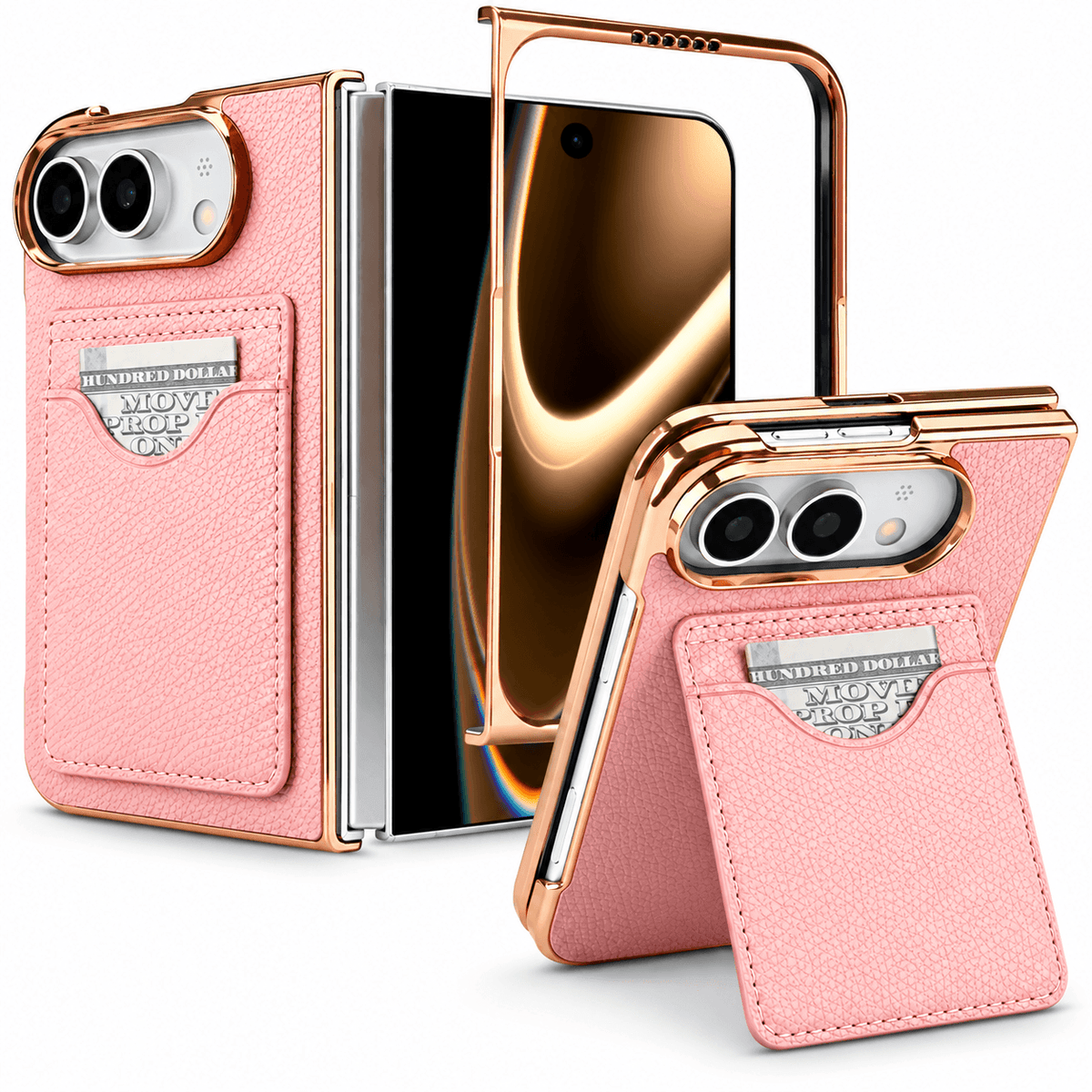 Premium Leather Wallet Kickstand Case for iPhone Ultra