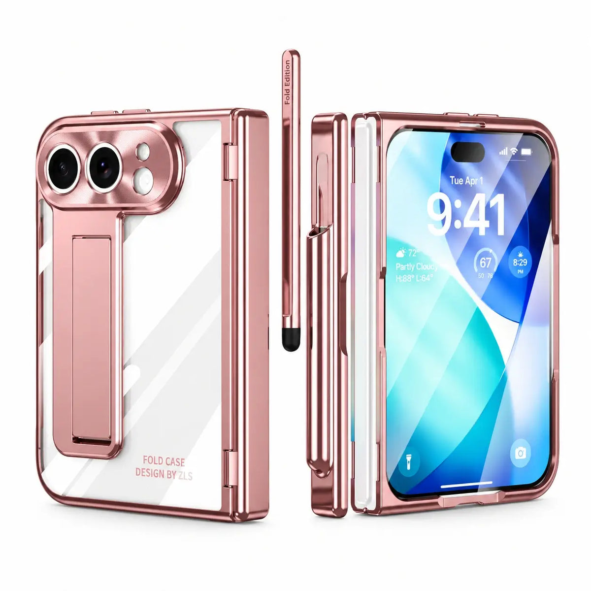 Clear Kickstand Case With Pen Slot for iPhone Ultra