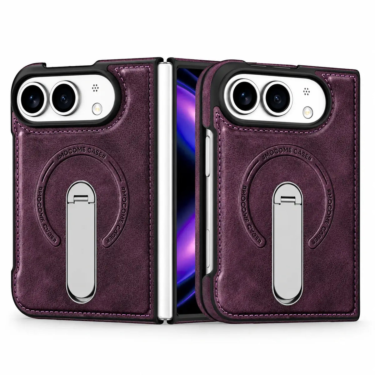 Luxury Leather Magnetic Ring Stand Case for iPhone Ultra