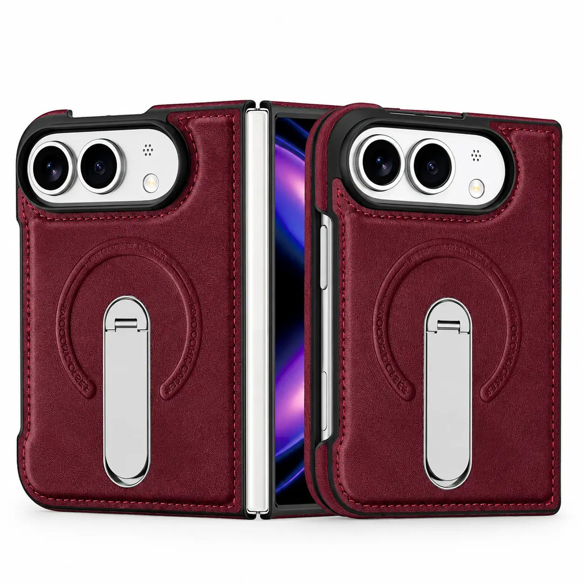Luxury Leather Magnetic Ring Stand Case for iPhone Ultra