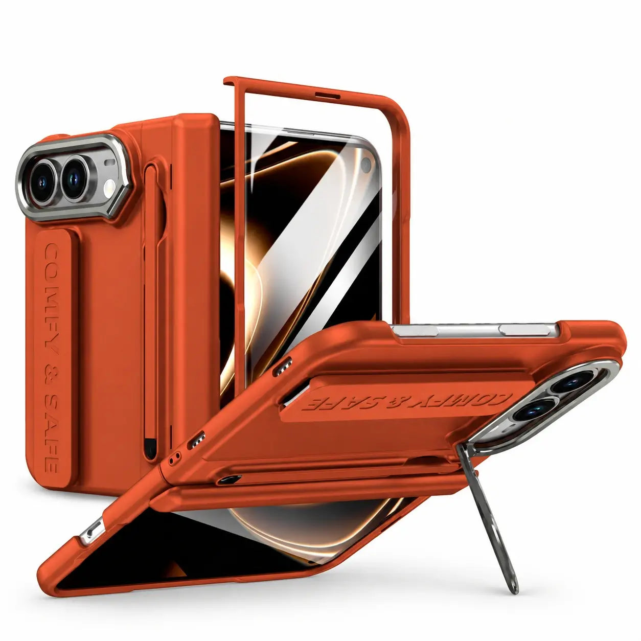 Hinge Protection Kickstand Case with Stylus for iPhone Ultra