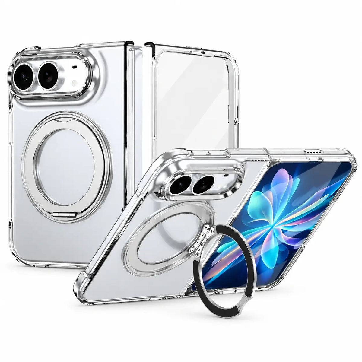 Clear Magnetic Ring Stand Case for iPhone Ultra